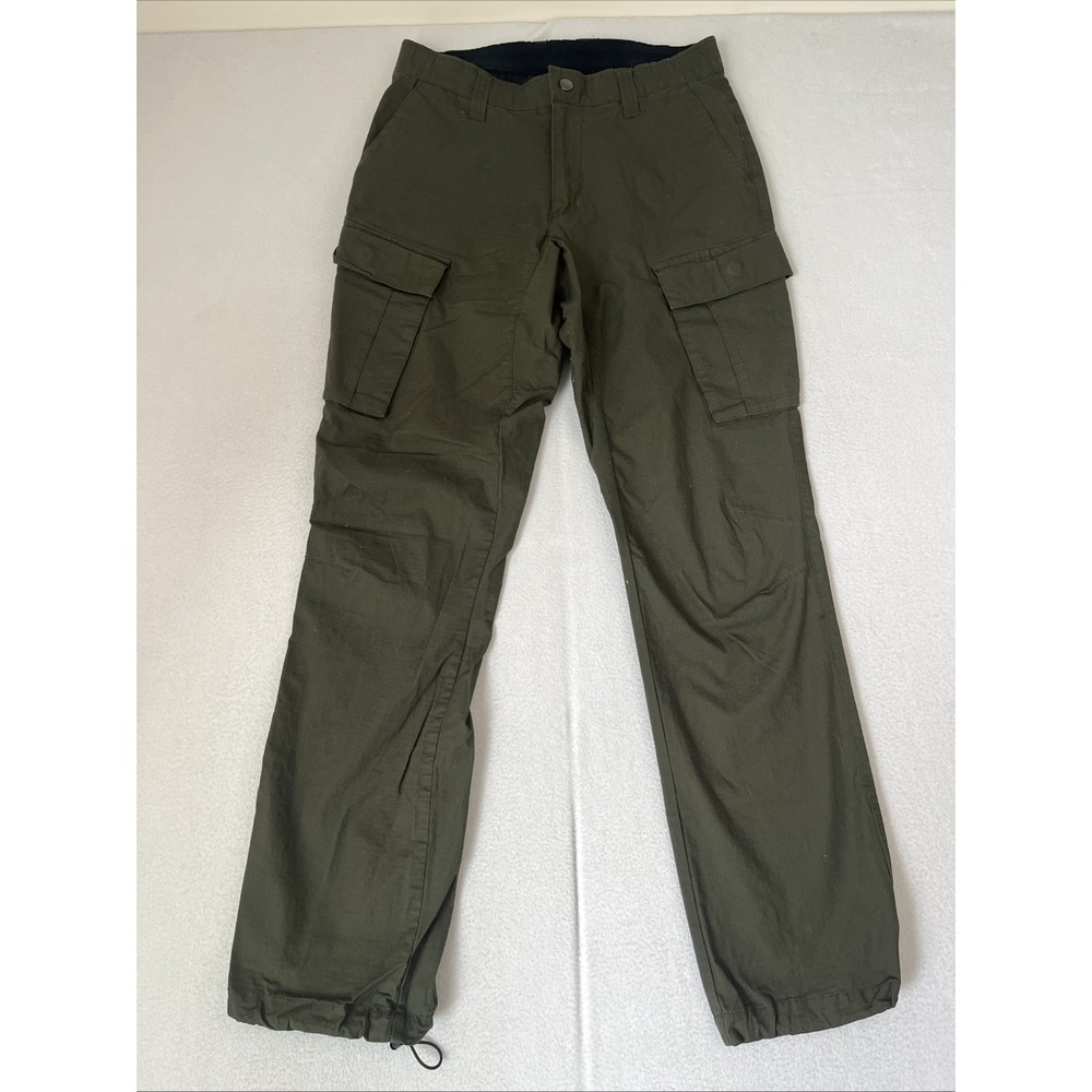 BYLT Premium Basics Cargo Pant Mens 31 Green Ripstop Slim Fit Adjustable 30x31